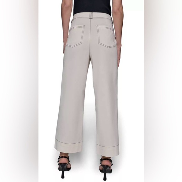 NWT KARL LAGERFELD Contrast Trim Wide Leg Coordinating Pants - Picture 3 of 10